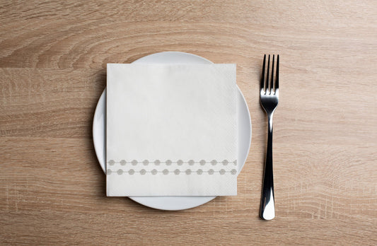 Pearls Taupe Cocktail Napkin