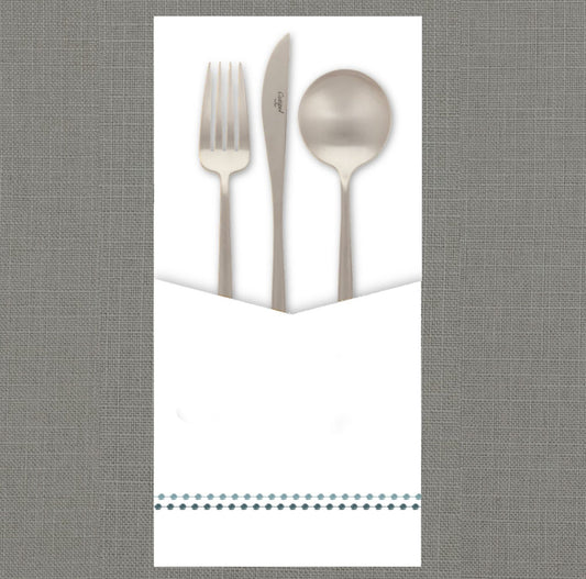 Pearls Teal Cutlery Pouch