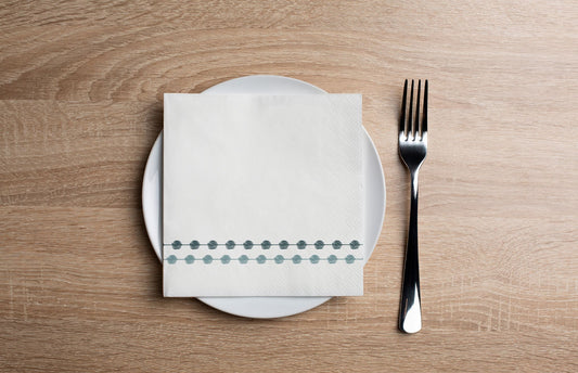 Pearls Teal Cocktail Napkin