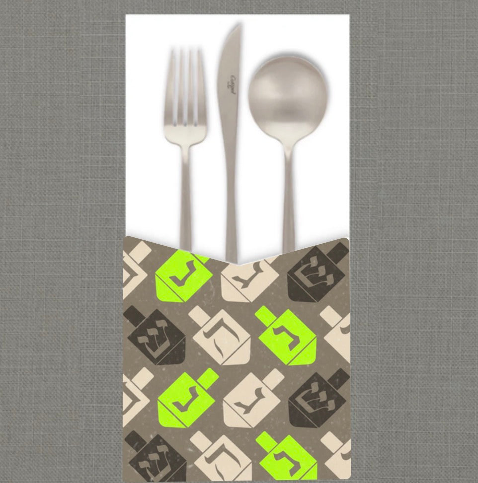 Dreidel Parade Neon Cutlery Pouch