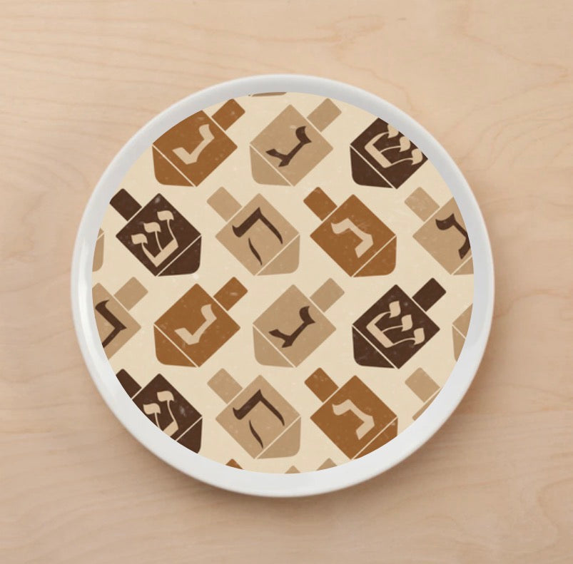 Dreidel Parade Cocoa Plate Accent