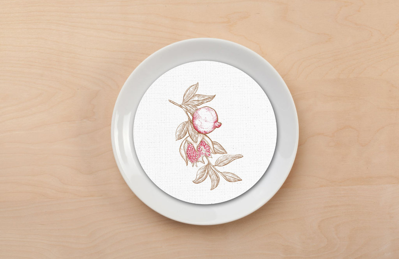 Maron Pom Plate Accent