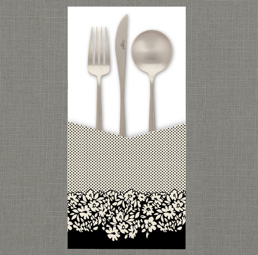 Polka Dot Floral  Cutlery Pouch