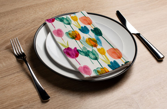 Marker Tulips - Printed Guest Towel