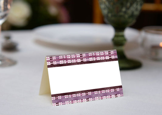 Purple Plaid Place Cards