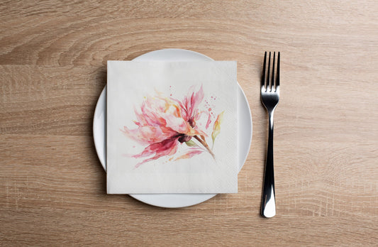 Brushstroke Flower Cocktail Napkin
