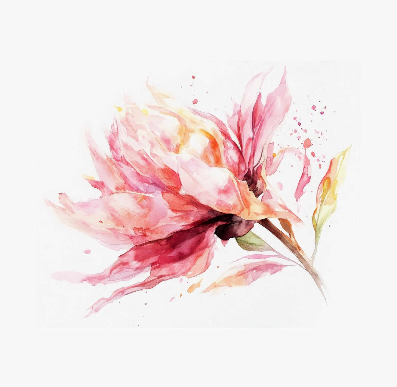 Brushstroke Flower Cocktail Napkin