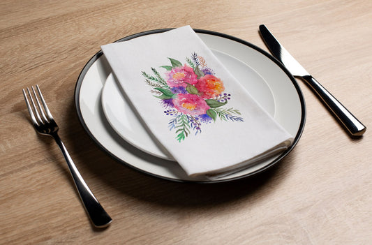 Peony Bouquet - Printed Guest Towel