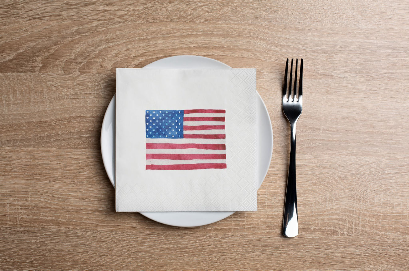 USA Flag Cocktail Napkin