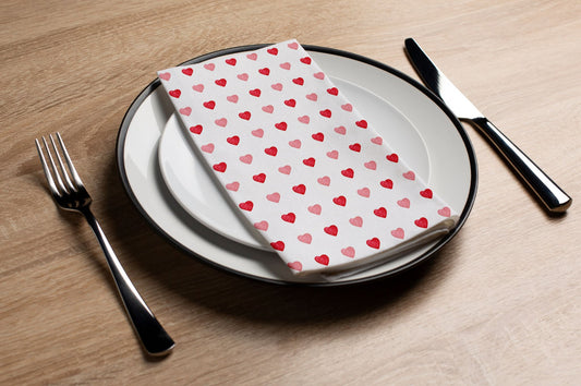 Watercolor Hearts - Printed Guest Towel