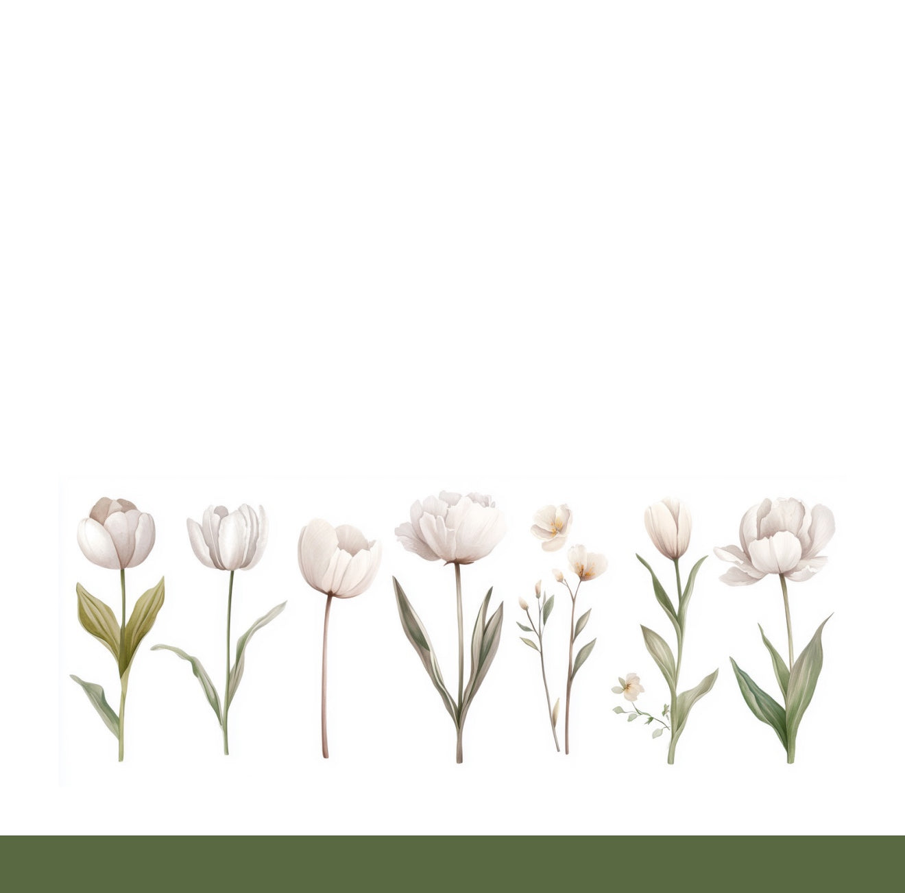White Summer Flowers Cocktail Napkin