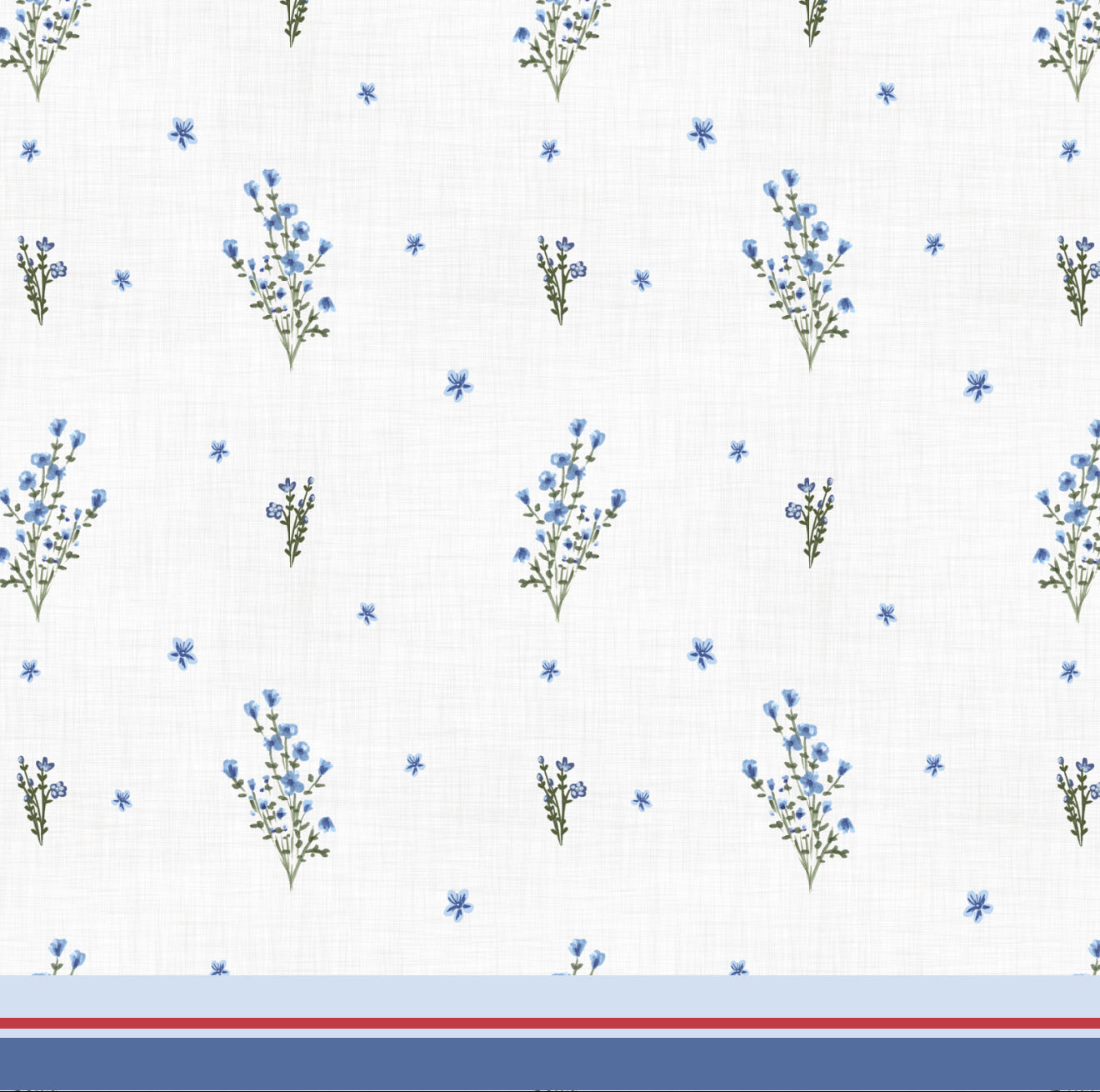 Blue Floral USA Cocktail Napkin