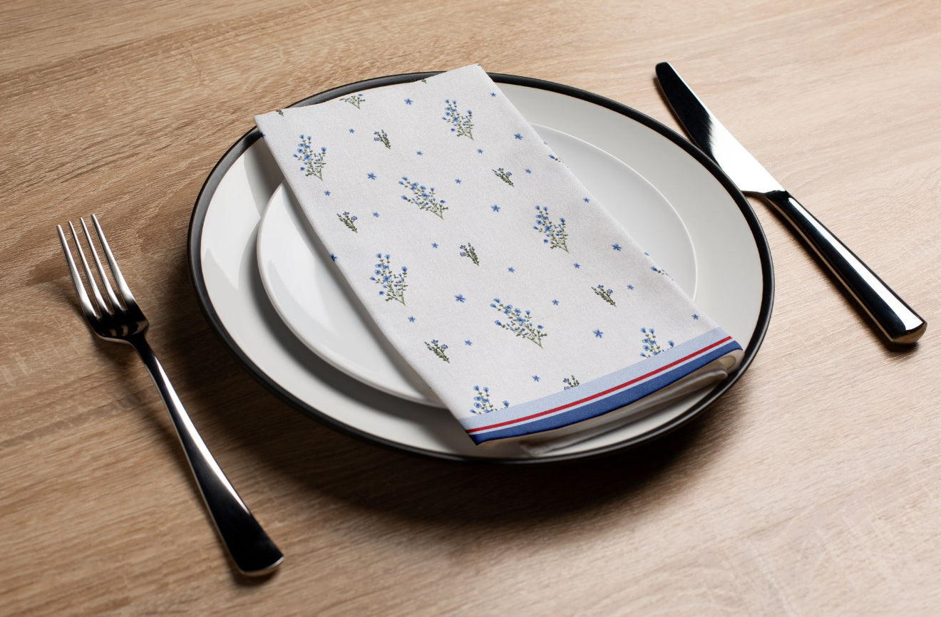 Blue Floral USA - Printed Guest Towel