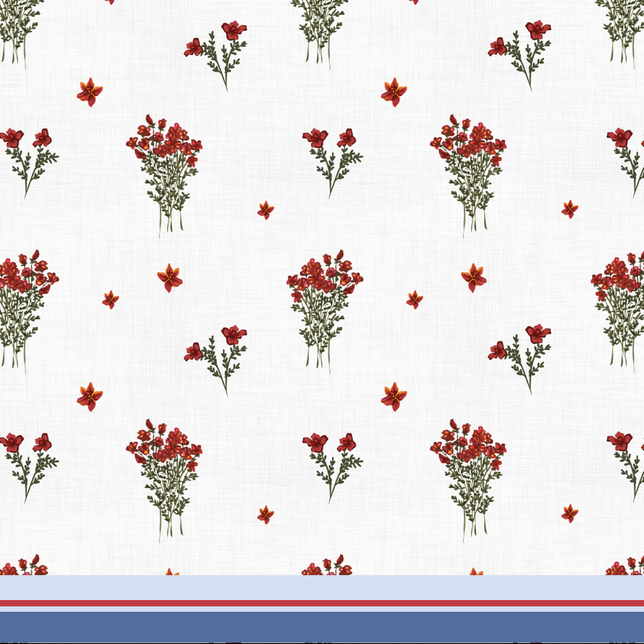 Red Floral USA Cocktail Napkin
