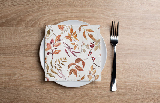 Dried Autumn Leaves Cocktail Napkin