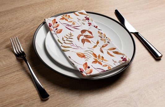 Dried Autumn Leaves - Printed Guest Towel