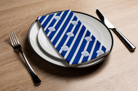 Navy Seashell - Printed Guest Towel