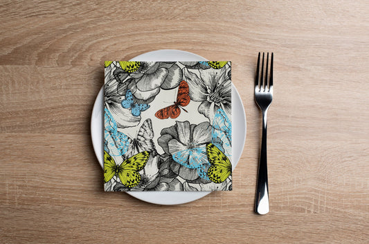 Butterfly Stamp Cocktail Napkin