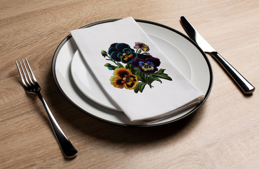 Embroidered Floral - Printed Guest Towel