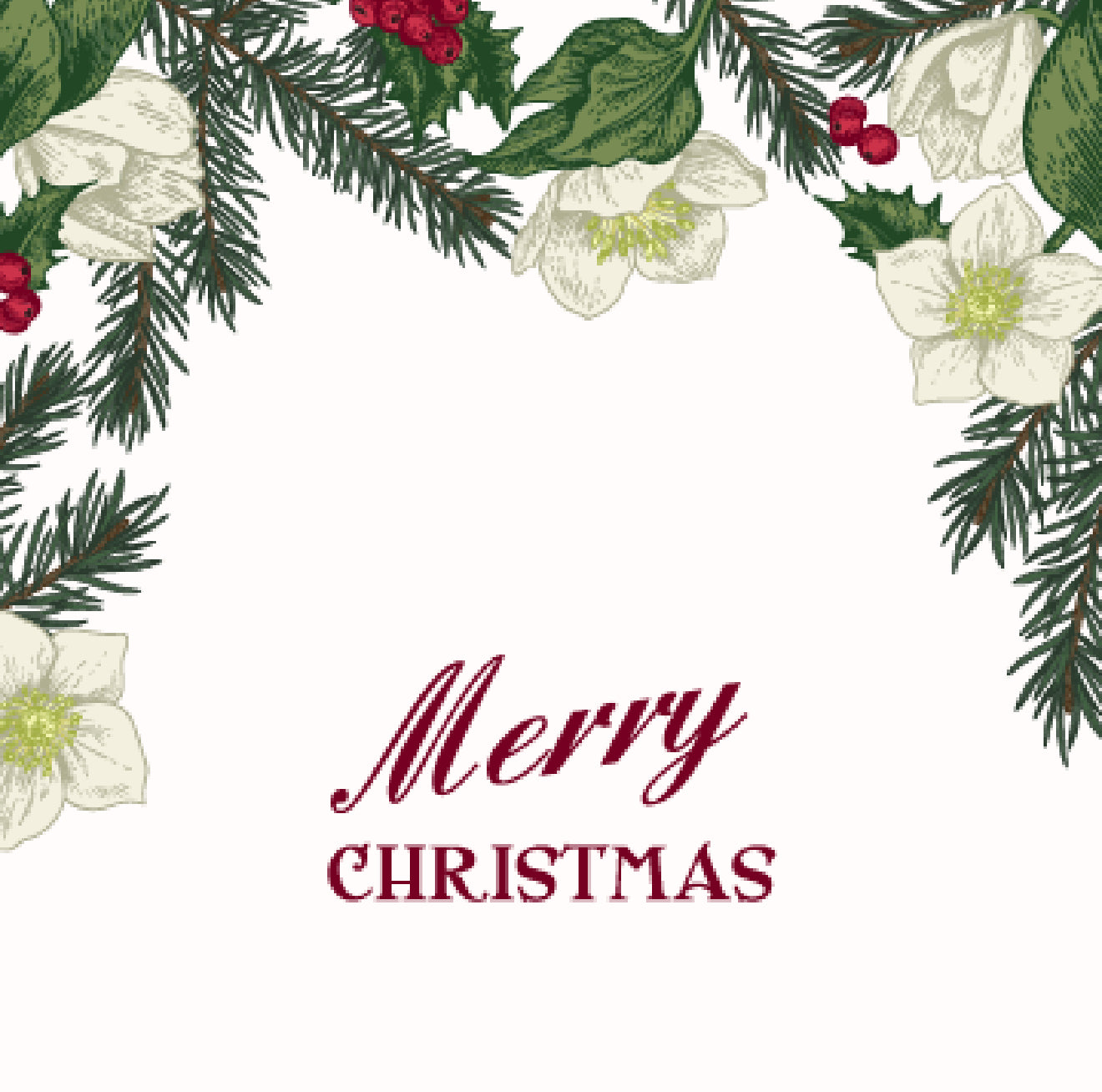 Holly Christmas Cocktail Napkin