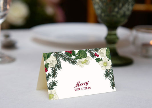Holly Christmas Place Cards