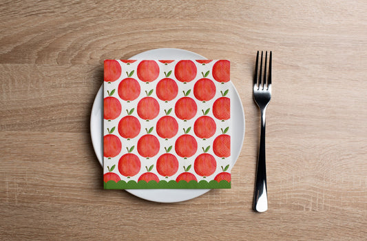 Scalloped Apples Cocktail Napkin