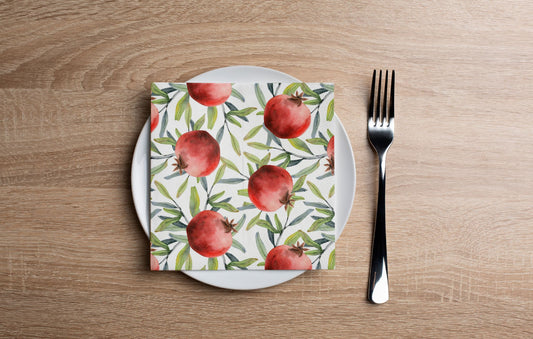 Watercolor Pom Cocktail Napkin