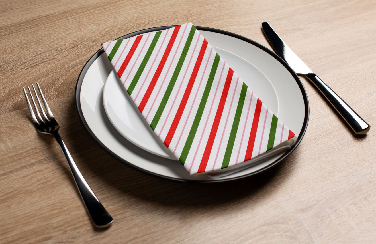 Candy Cane Stripe - Printed Guest Towel