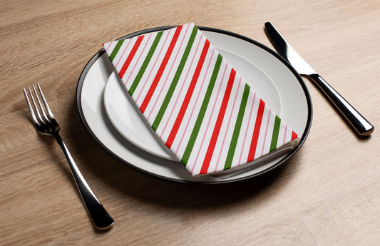 Candy Cane Stripe - Printed Guest Towel