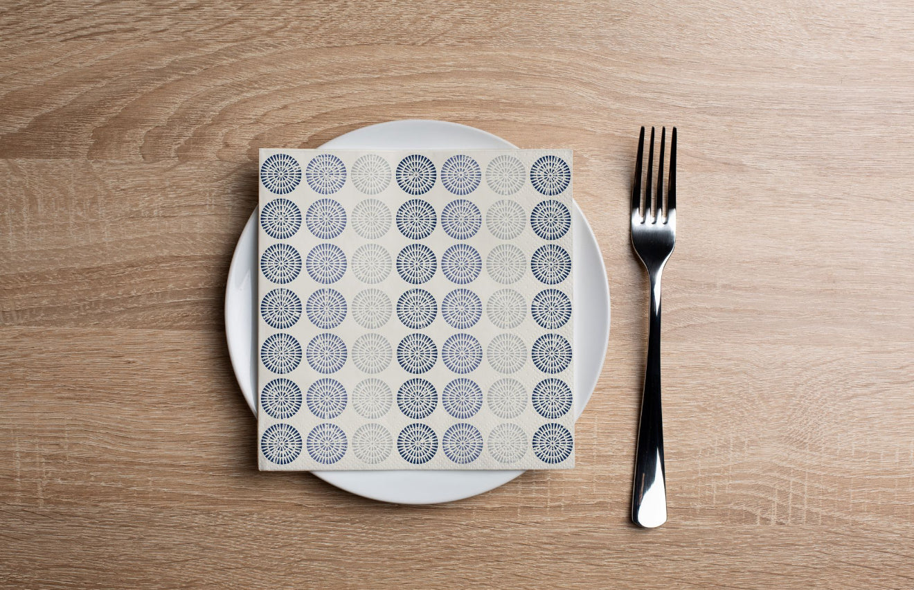 Blue Circles Cocktail Napkin