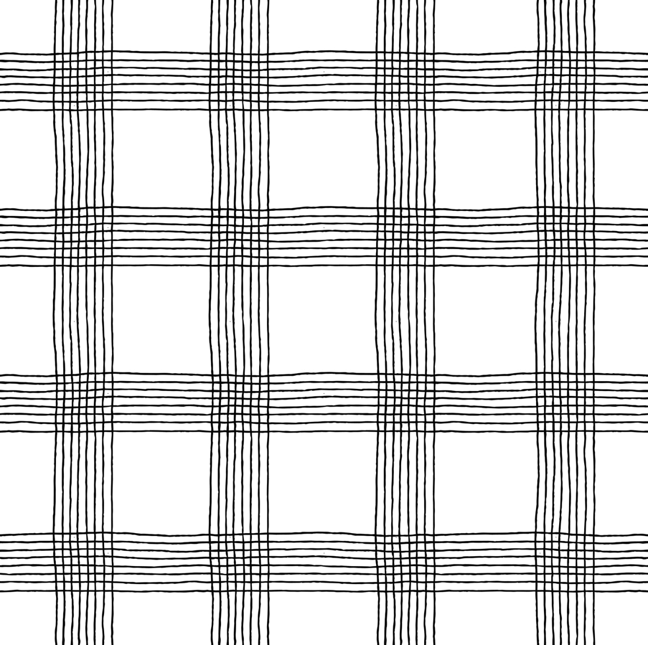Plaid Black Cocktail Napkin