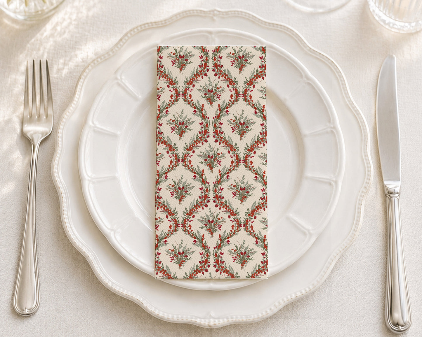 Ilex Damask - Printed Guest Towel