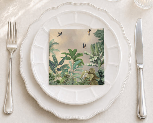 Jungle Wallpaper Cocktail Napkin