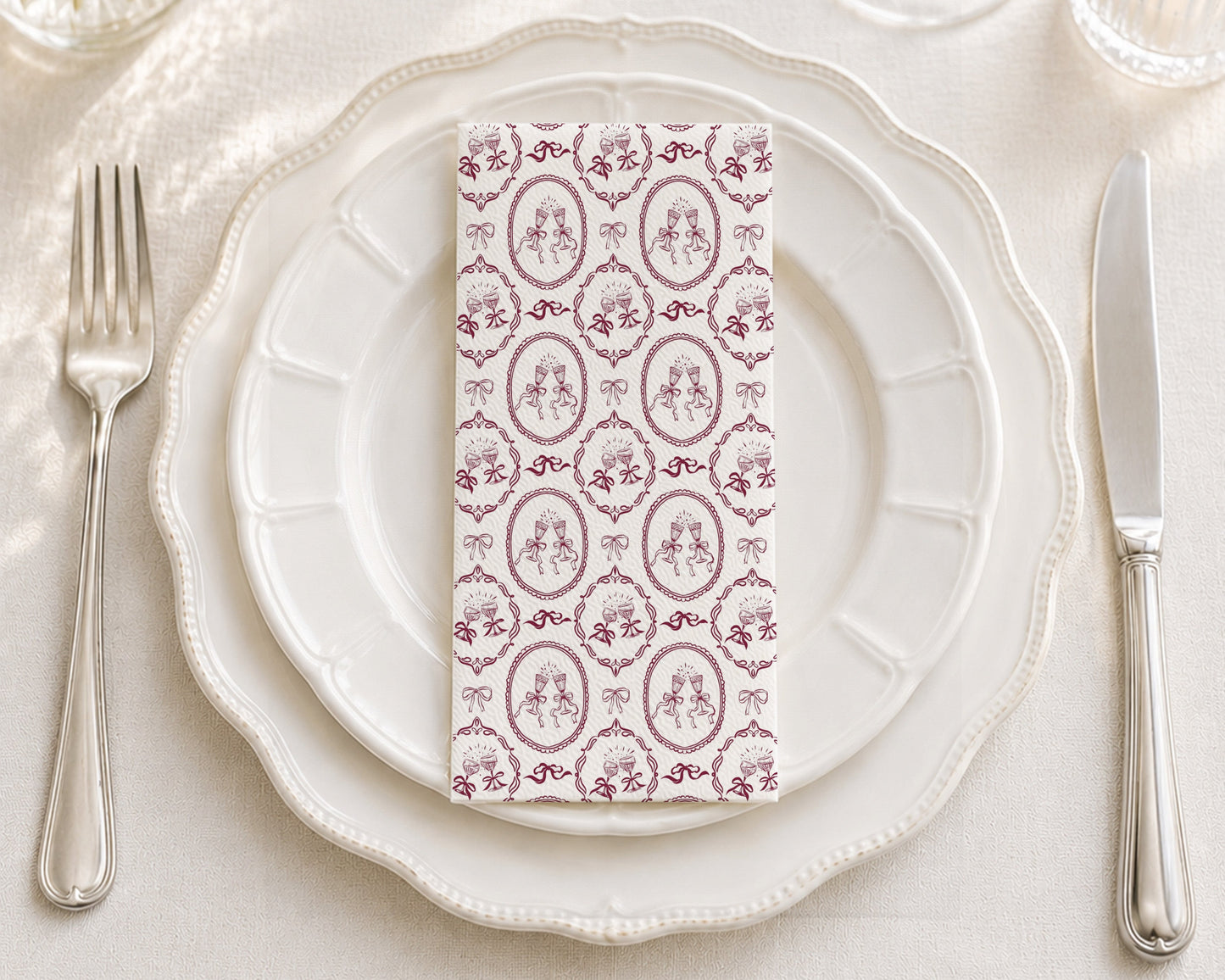 Klink Cameo Berry - Printed Guest Towel