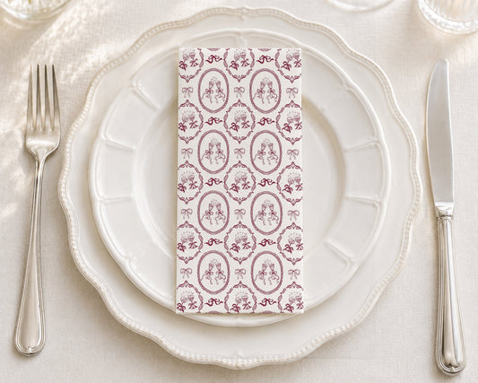 Klink Cameo Berry - Printed Guest Towel