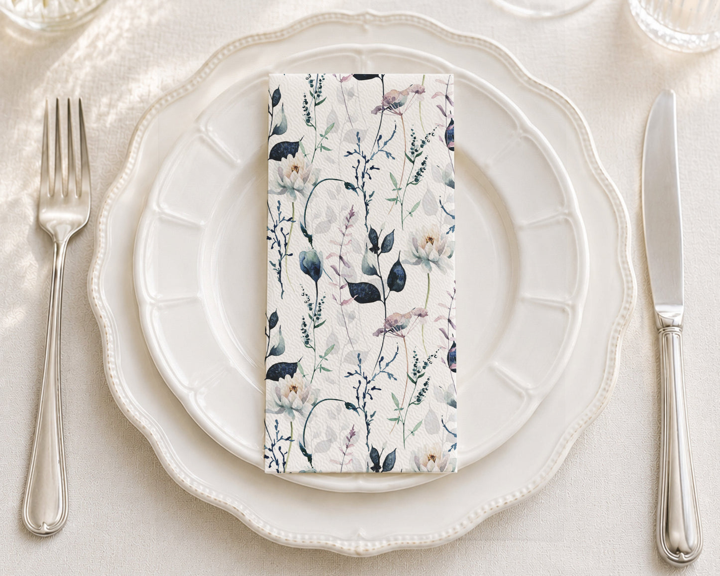 Lotus Shadows - Printed Guest Towel