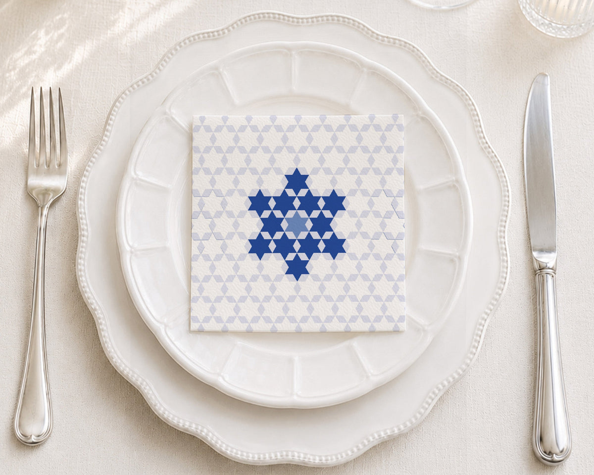 Magen David Hanukkah Cocktail Napkin
