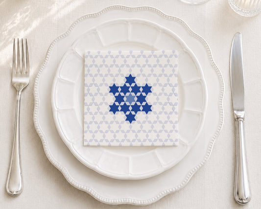 Magen David Hanukkah Cocktail Napkin