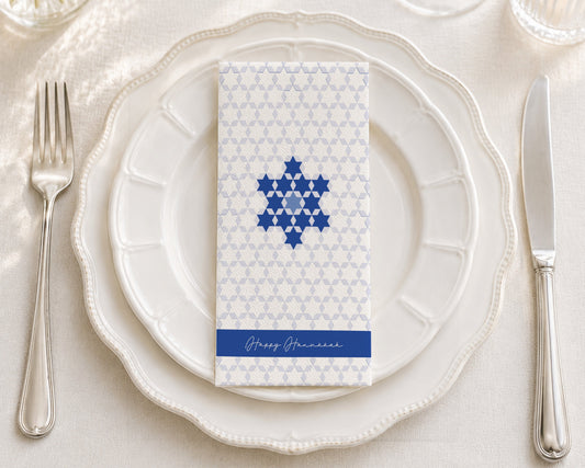 Magen David Hanukkah - Printed Guest Towel