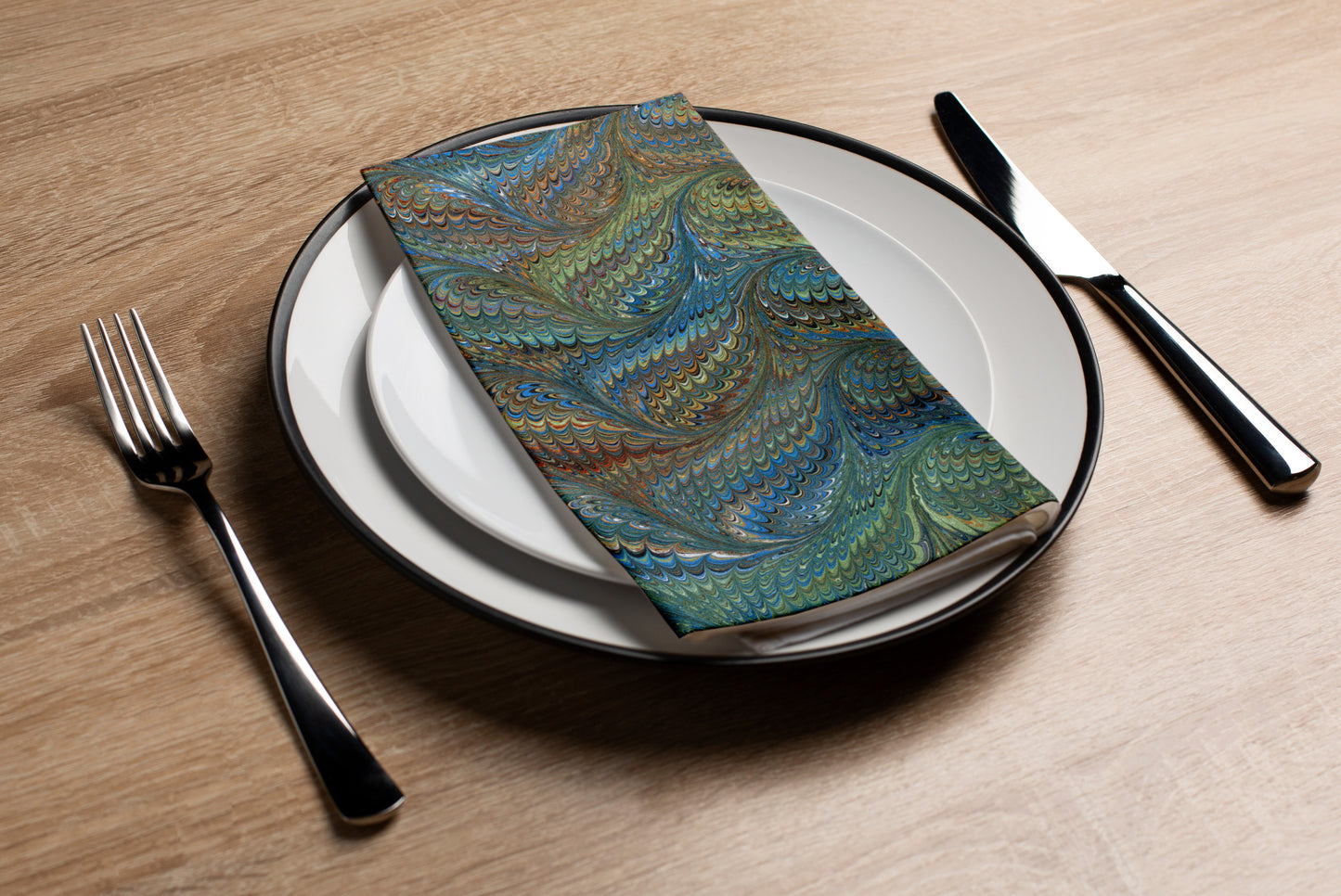 Marble Wallpaper - Water - Printed Guest Towel