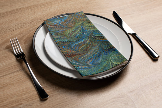 Marble Wallpaper - Water - Printed Guest Towel