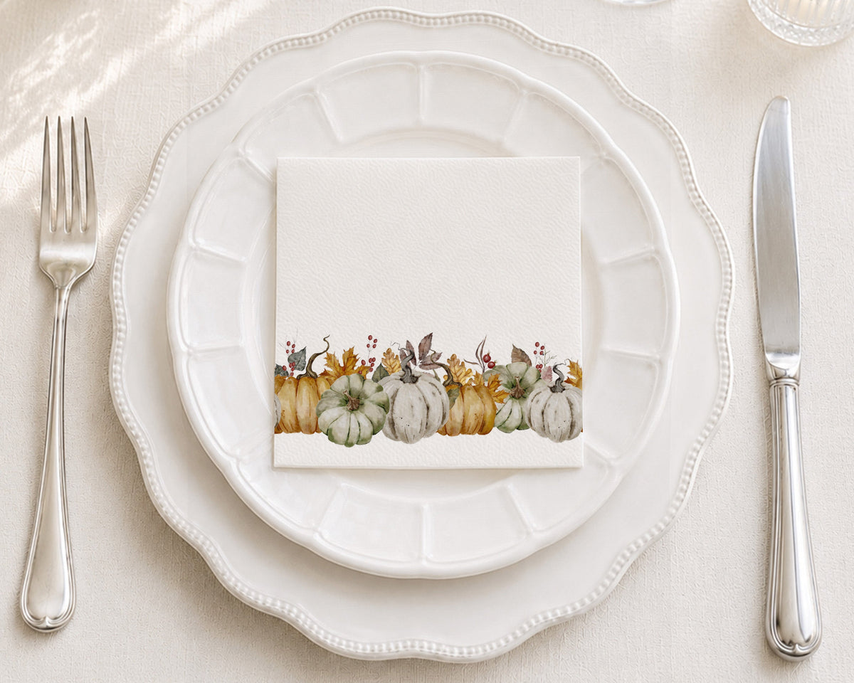 Neutral Pumpkin Cocktail Napkin