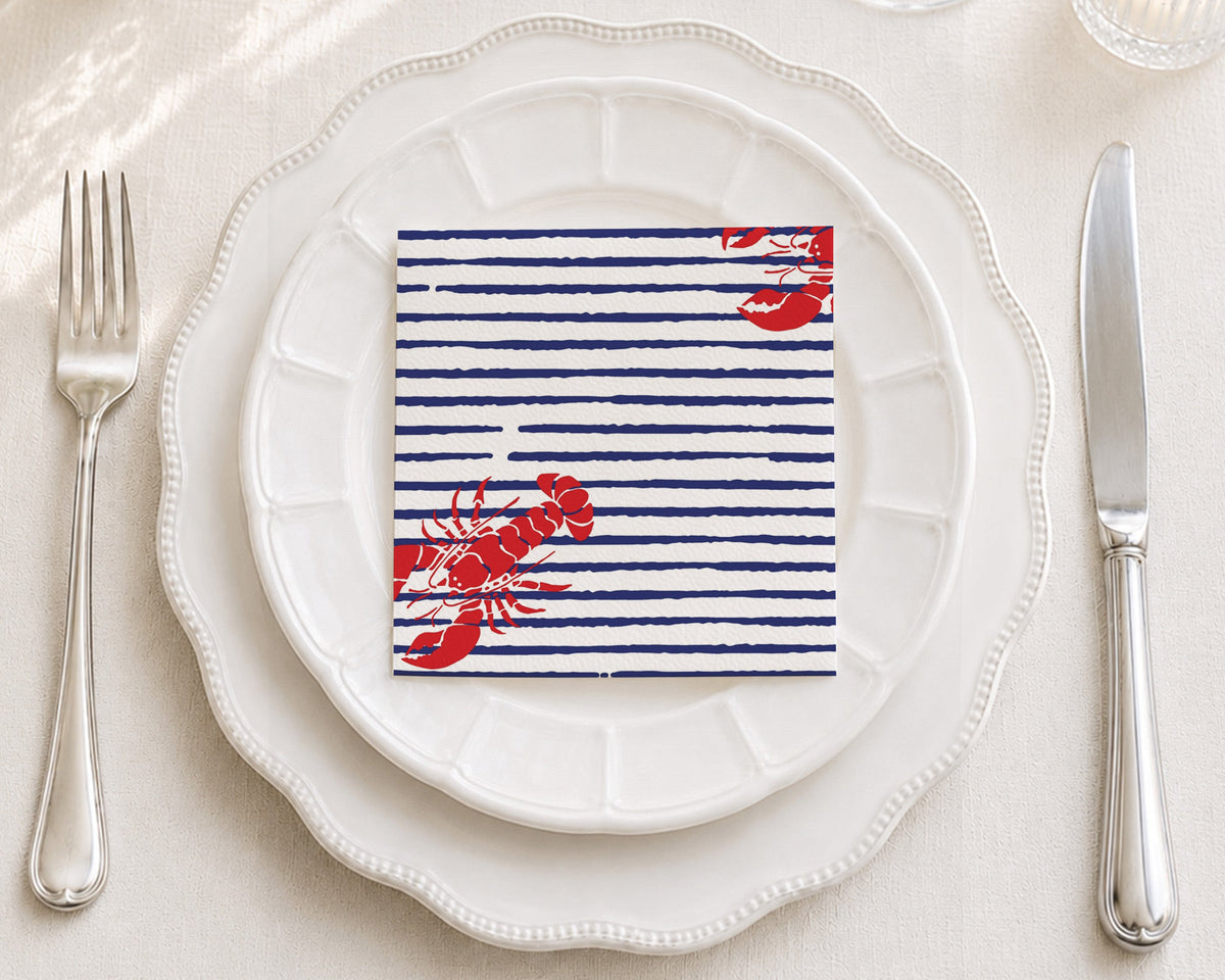 New England Red Cocktail Napkin