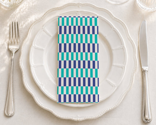 Offset Blue - Printed Guest Towel