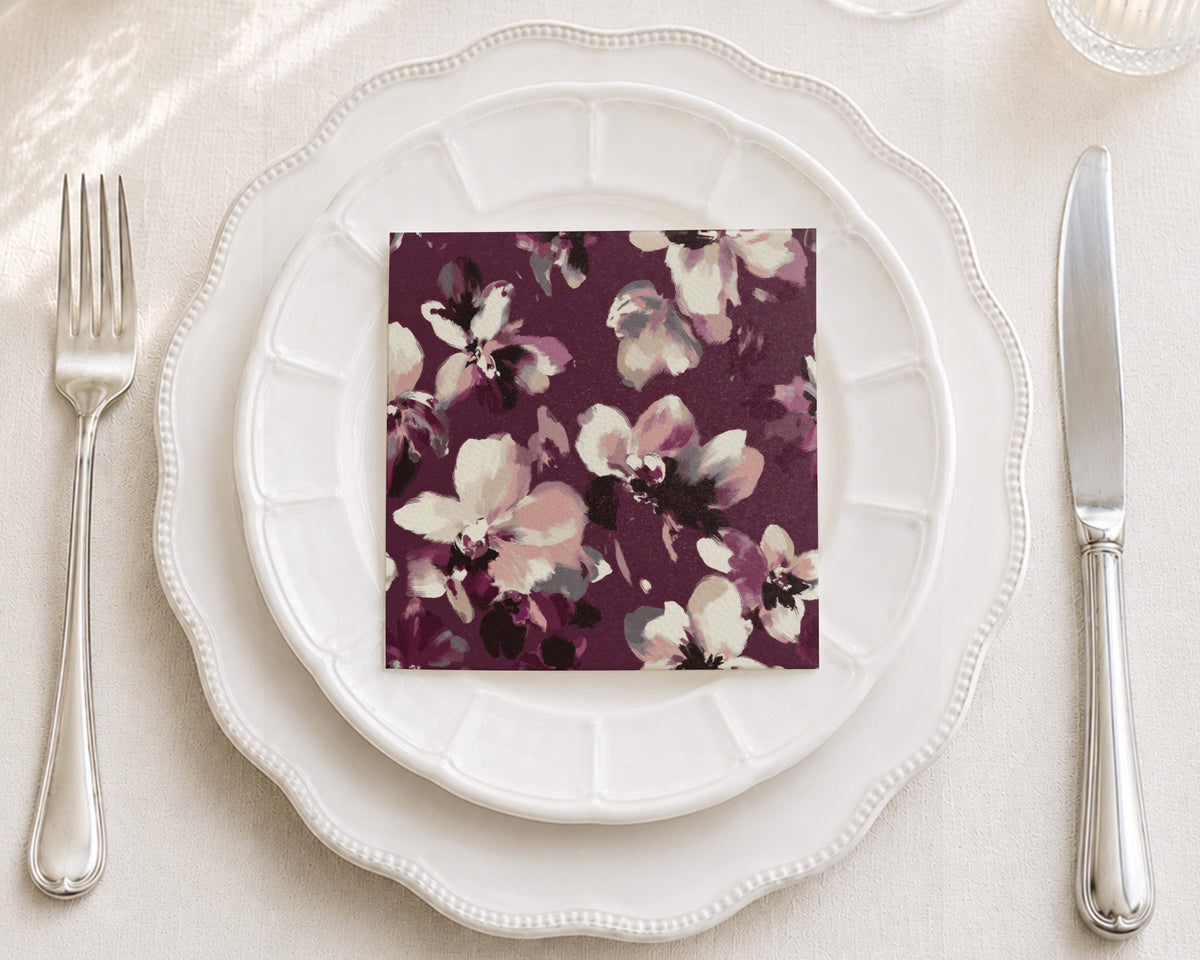 Painted Orchid Cocktail Napkin