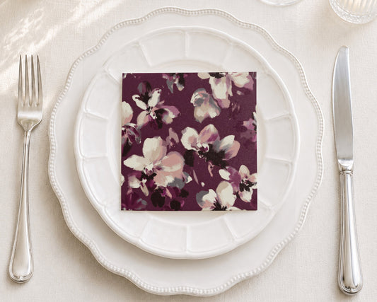 Painted Orchid Cocktail Napkin