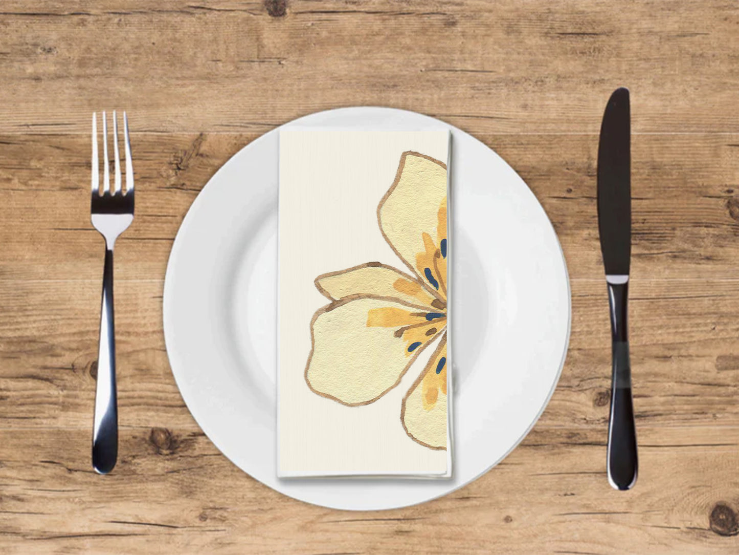 Paper Mache Flowers - Printed Guest Towel