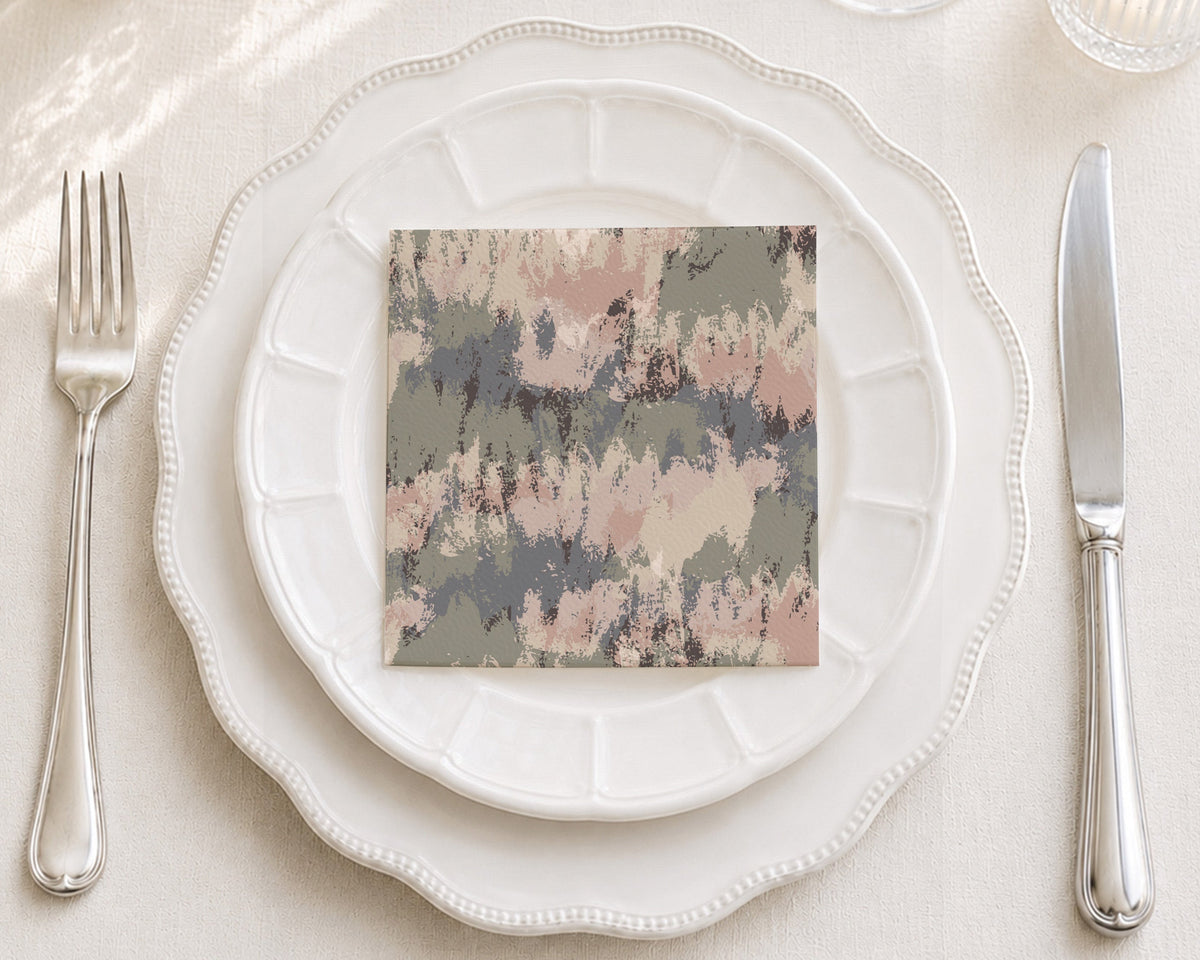 Pastel Camouflage Cocktail Napkin