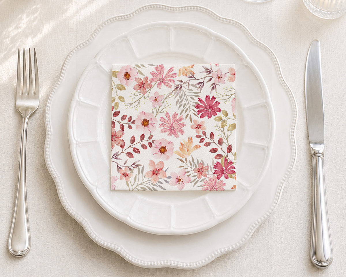 Peachy Pink Cocktail Napkin
