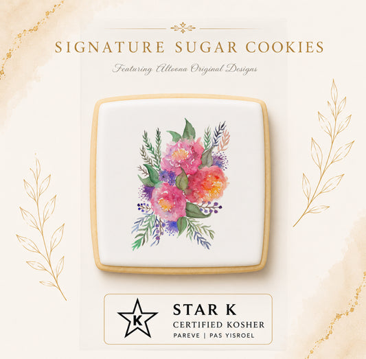 Peony Bouquet Cookie | 12 Pack | Free Shipping